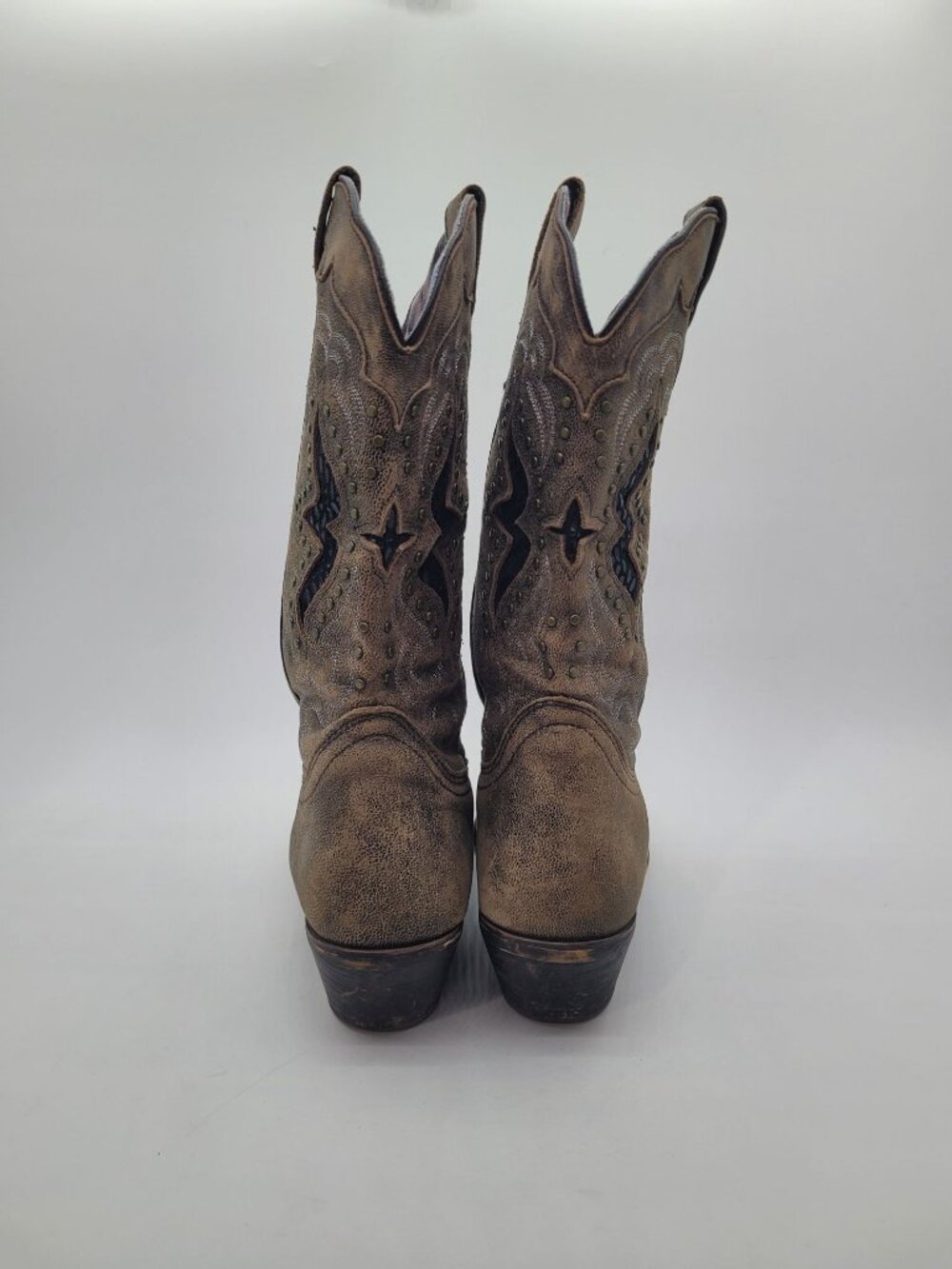 Laredo Lucretia Studded Snake Inlay Snip Toes Western Boots Women's Size 7 - Picture 5 of 9